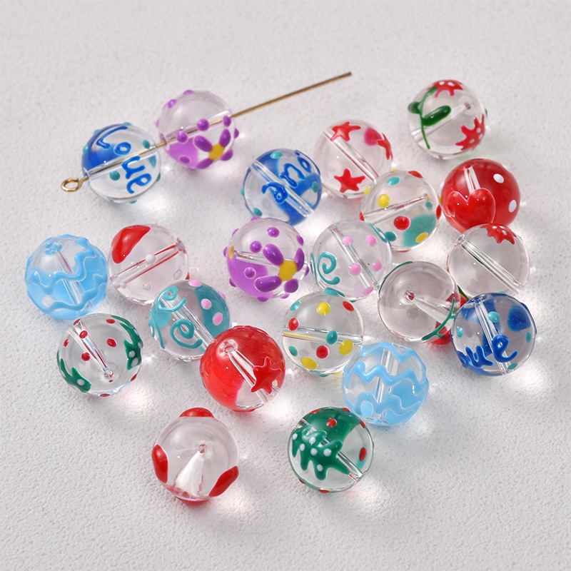 Hạt xỏ rời bằng thủy tinh trang trí cây thông Noel làm vòng tay dây chuyền bông tai thủ công