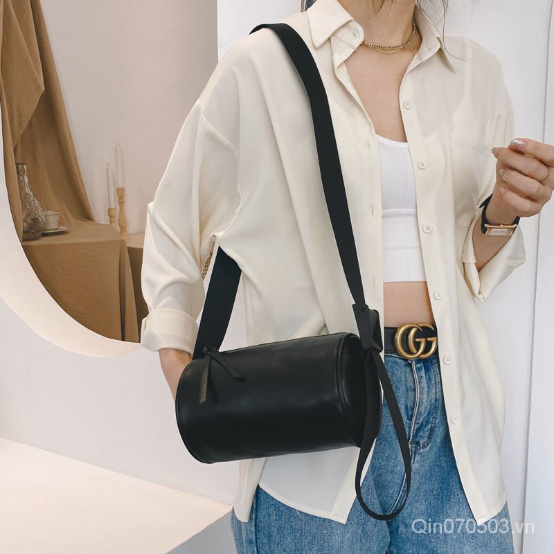Túi Đeo Chéo Vai Hình Trụ Phong Cách Retro Thời Trang Năm Mới Cho Nam Và Nữ