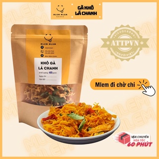 Khô gà lá chanh Mlem, gà khô lá chanh chuẩn vị, an toàn 100g-300g-500g
