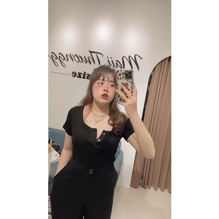 Áo Cổ U Trụ 2 Nút Maii Thươngg Bigsize | BigBuy360 - bigbuy360.vn