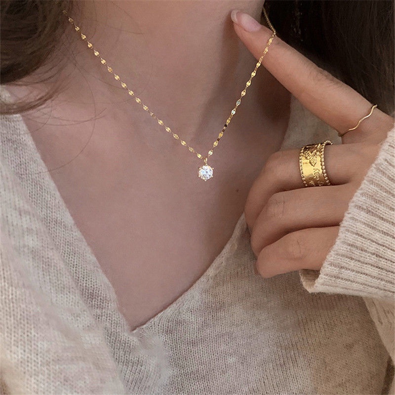 JOJO COCO Vòng Cổ Đính Đá Đơn Giản Thời Trang Hàn Quốc Cho Nữ