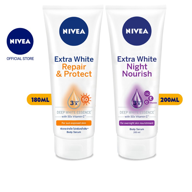 Tinh chất dưỡng thể trắng da Ngày & Đêm NIVEA (180ml + 200ml)