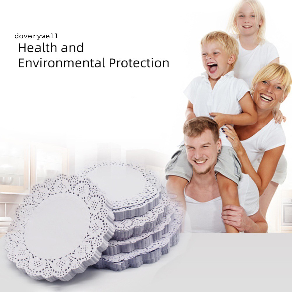 Set 100 miếng giấy lót bánh kem hình tròn họa tiết ren thời trang tiện lợi