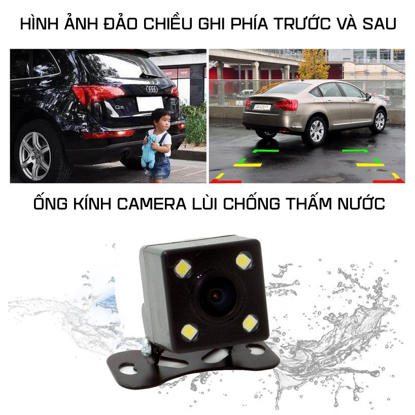 (Hỗ Trợ Tiếng Việt) Camera Hành Trình Màn Hình 4.0 Inch HD 1080P WDR SD503 Cao Cấp Kèm Camera Lùi