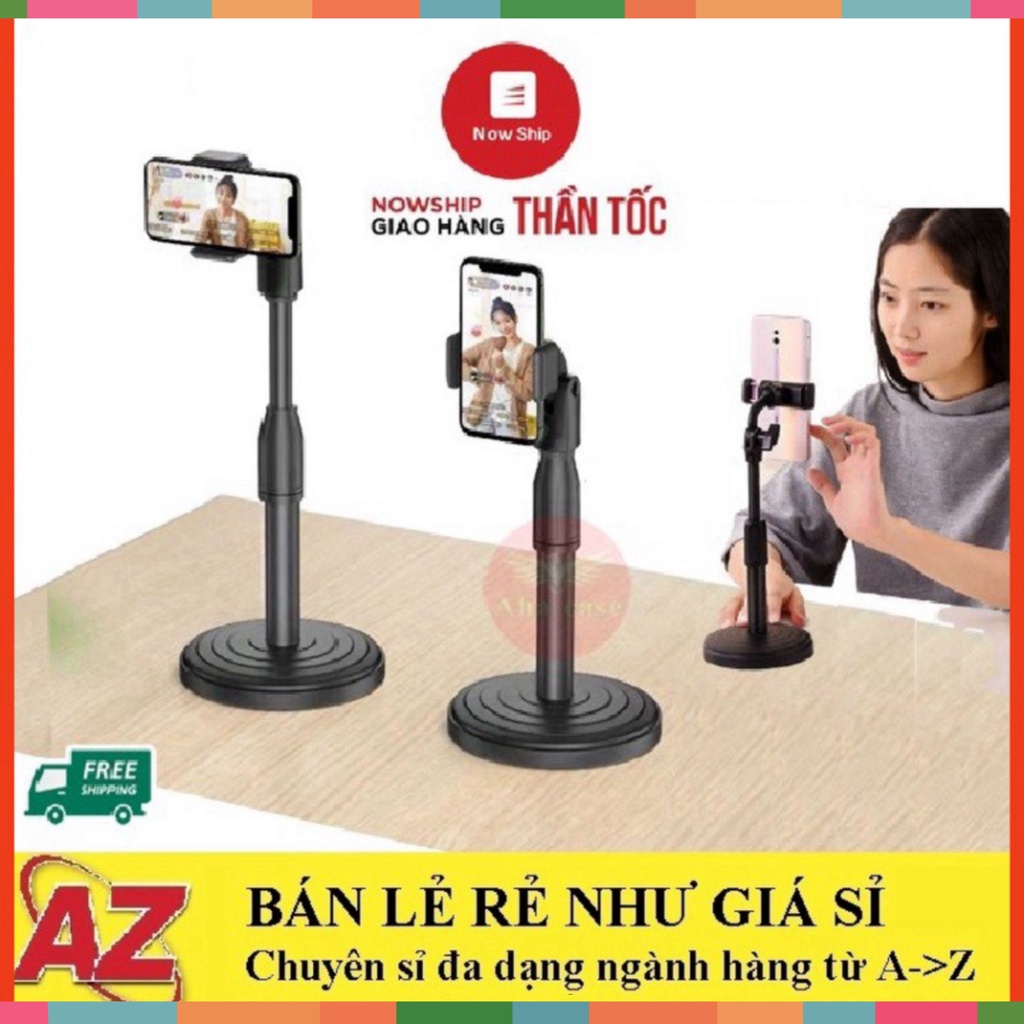 Giá đỡ điện thoại - Chân kẹp điện thoại để bàn livestream, để học, xem videos xoay 360 độ có điều chính được góc nghiêng