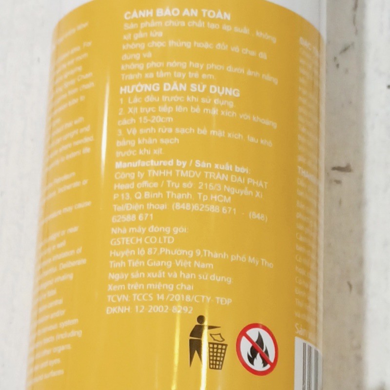 Dưỡng sên - rửa sên xe máy SprayKing không văng 400ml