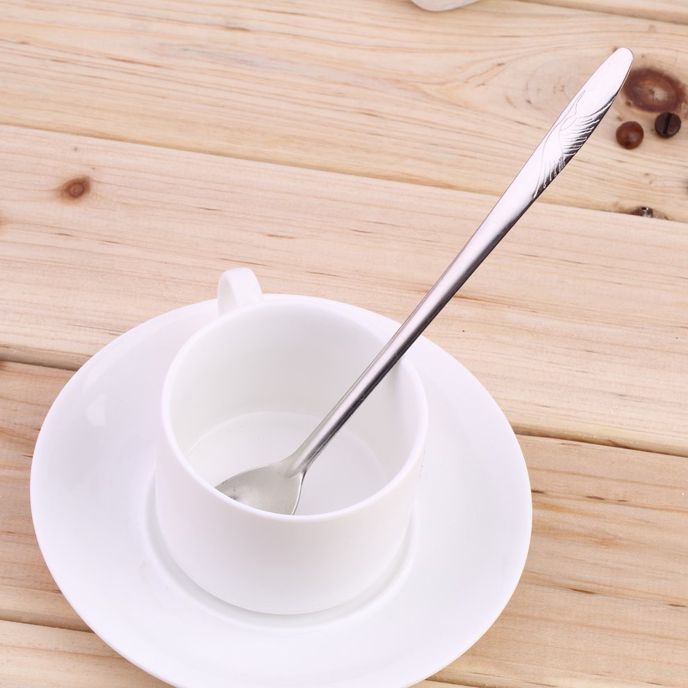 Muỗng Khuấy Cà Phê Bằng Thép Không Gỉ Cán Dài Xinh Xắn Tiện Dụng