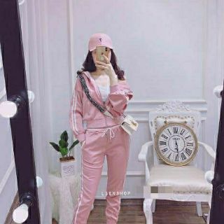 Set 3 Món Đồ Thể Thao Màu Hồng Thun Cotton