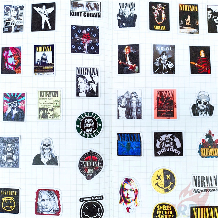 ★★★ Nirvana Q-1 Rock Band Mini Diary Manual Stickers ★★★ 40Pcs/Set DIY Fashion Scrapbooks Album Decor Decals Stickers