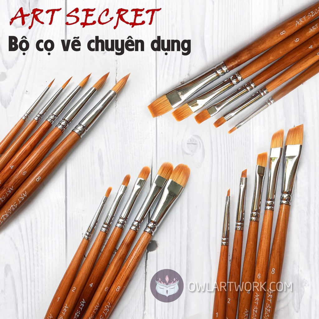 [CHÍNH HÃNG] Cọ Vẽ Màu Nước Thân Gỗ Cao Cấp Art Secret