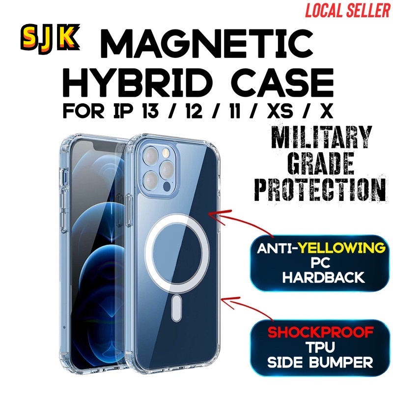 Ốp Điện Thoại Từ Tính Trong Suốt Chống Sốc Cho iPhone 11 12 13 14 Pro MAX XR X XS MAX 7 8 Plus 7 8