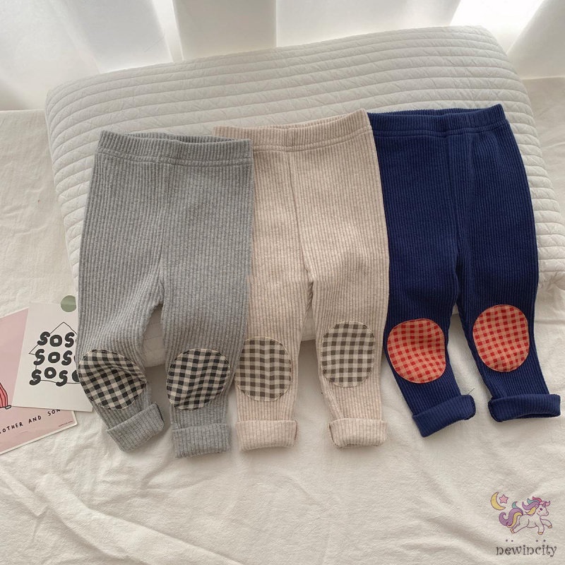 Quần legging dệt kim co giãn đáng yêu cho bé gái kiểu Hàn Quốc