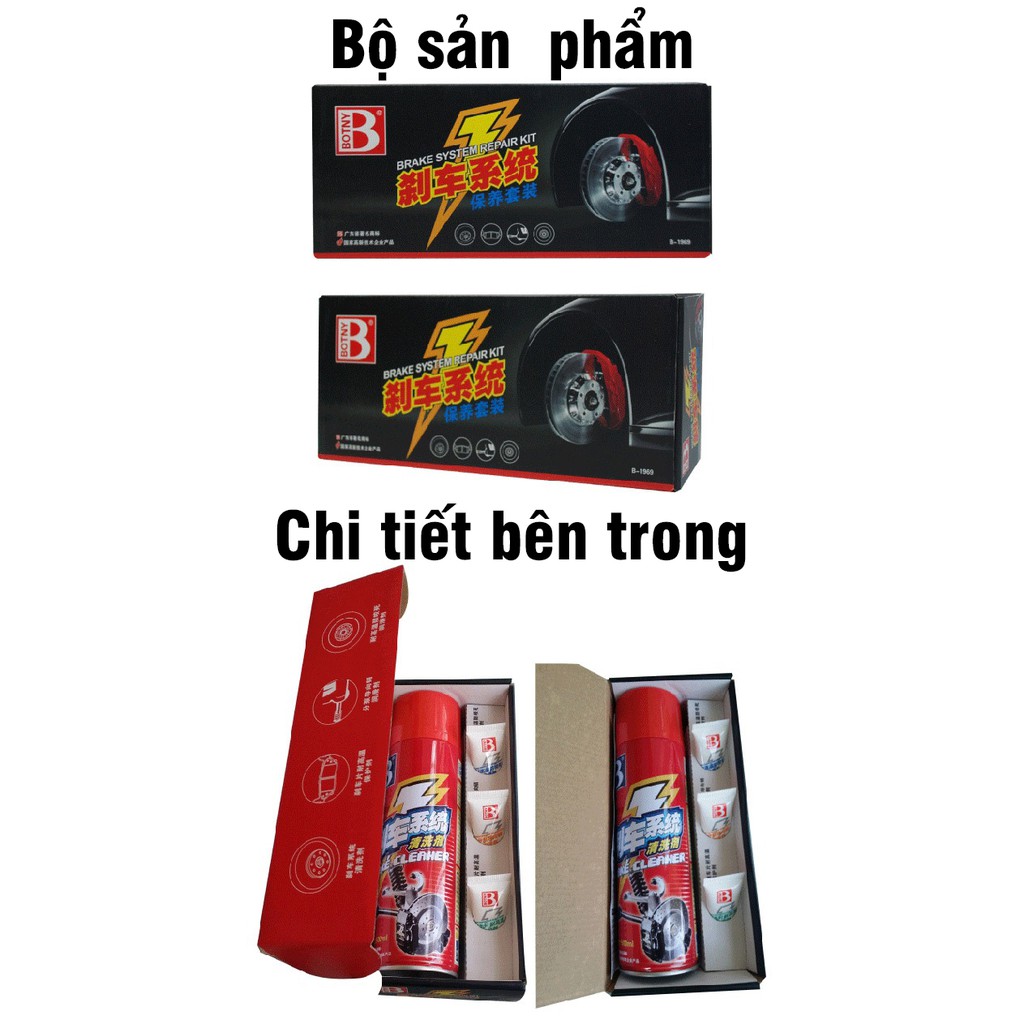 Bộ bảo dưỡng hệ thống phanh đĩa ô tô Botny B-1969 tiết kiệm chi phí bảo dưỡng