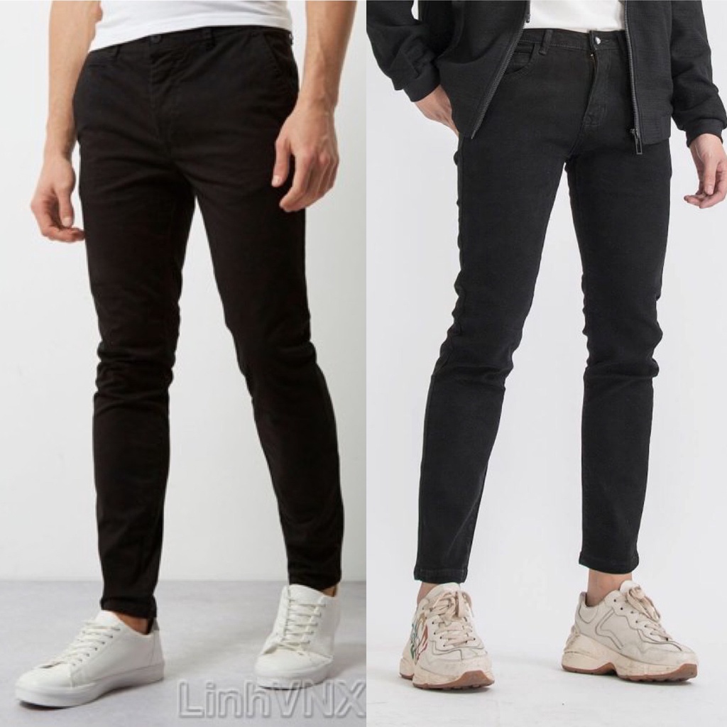 Quần jean nam đen trơn chất bò cao cấp co dãn 4 chiều đẹp from dáng skinny mẫu mới thời trang cao cấp beautifulgilr YT03