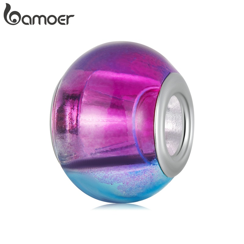 Hạt phụ kiện xỏ vòng BAMOER YIC024 họa tiết màu gradient vũ trụ