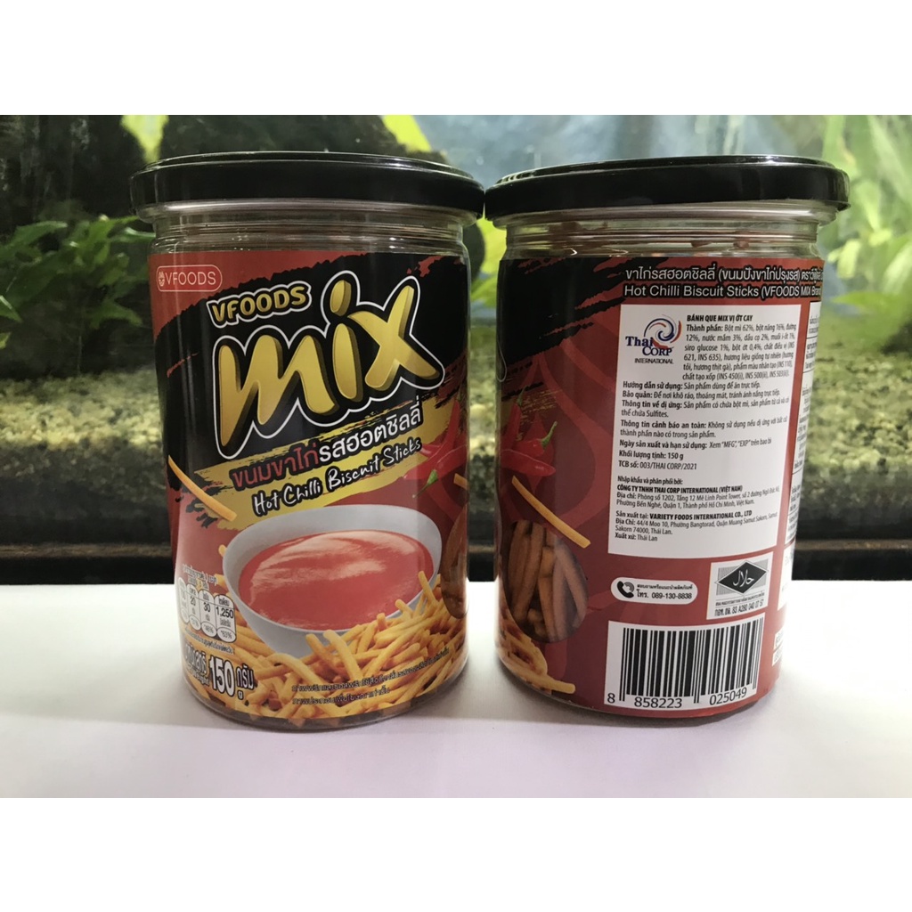 Bánh Que Cọng Mix Hủ 150g Thái Lan Vị Cay Stick Biscuit HOT CHILLI