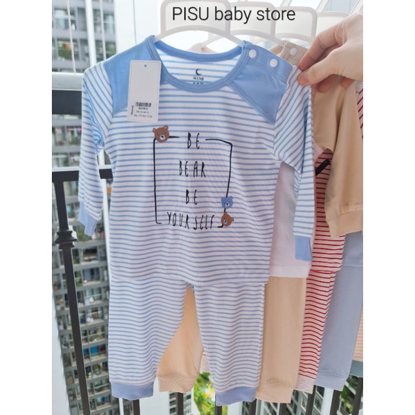 Moon - Bộ dài tay cài vai vải petit xinh yêu mẫu mới 2022 cho bé 6-18kg