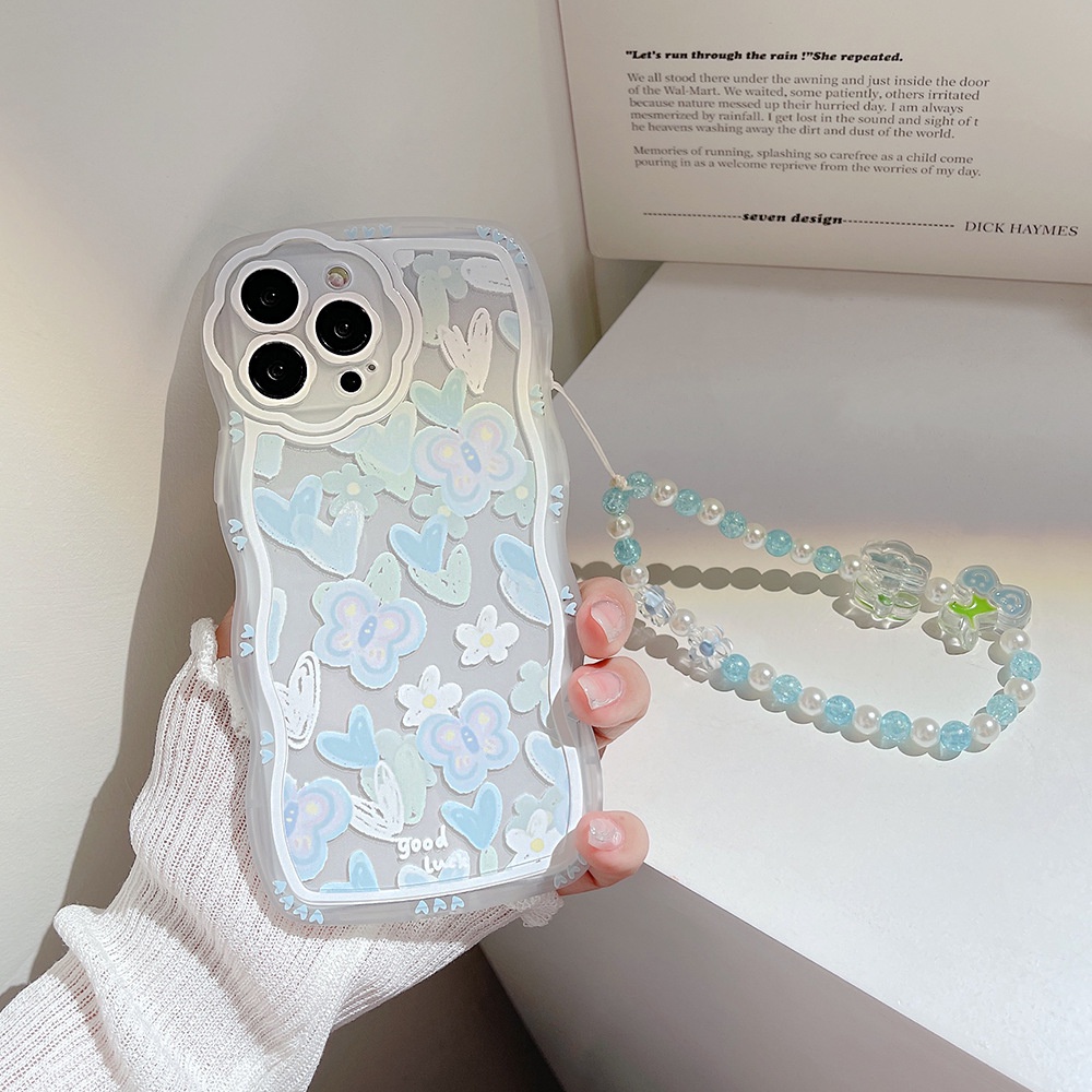 Ốp lưng iphone Ốp Điện Thoại Họa Tiết Gợn Sóng Kèm Dây Đeo Dành Cho iphone13promax/12/Xs/11/7/8/Plus/Mini/ProMax Dinuo case
