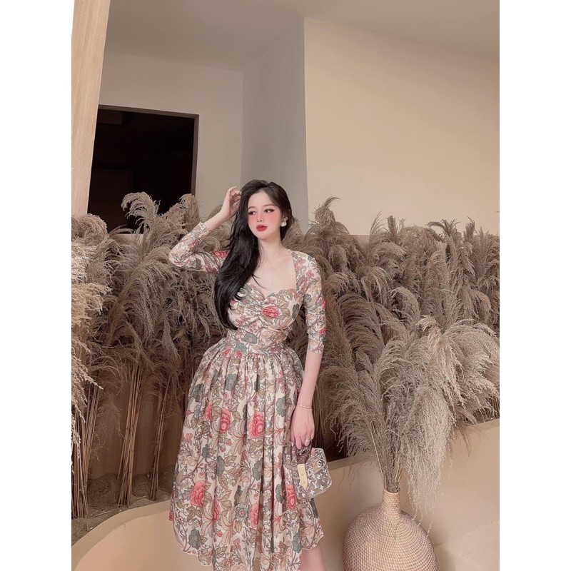 BÁN SỈ VÁY HOA VOAN TƠ CÚP NGỰC 2M CHO NỮ | BigBuy360 - bigbuy360.vn