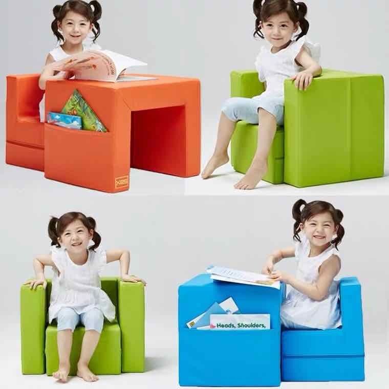 Đồ nội thất trẻ em nhiều màu sắc bàn ghế sofa kết hợp học nhỏ biến dạng viết bé trai và gái đa chức năng
