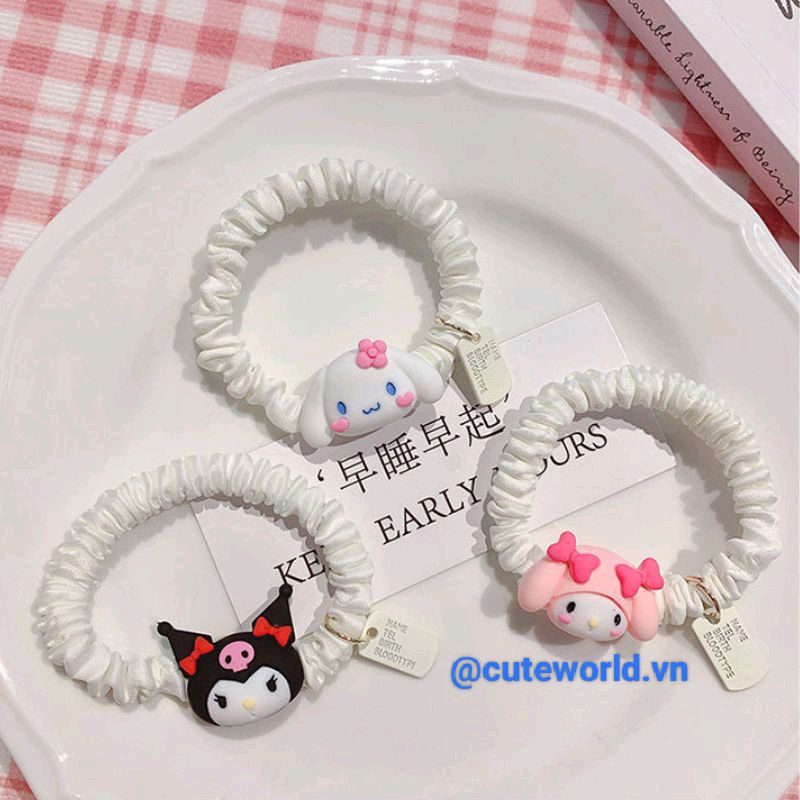 Dây Buộc Tóc Hình Động Vật Mèo Chó Thỏ Sanrio