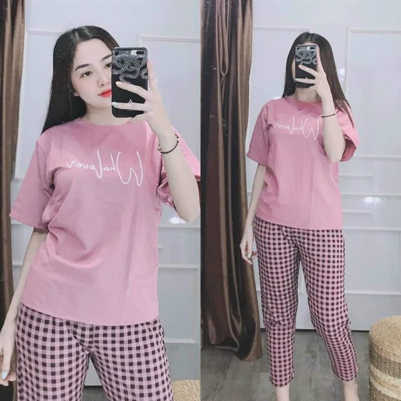 Đồ bộ mặc nhà thun cotton co giãn 4 chiều có size từ 40-70kg | BigBuy360 - bigbuy360.vn
