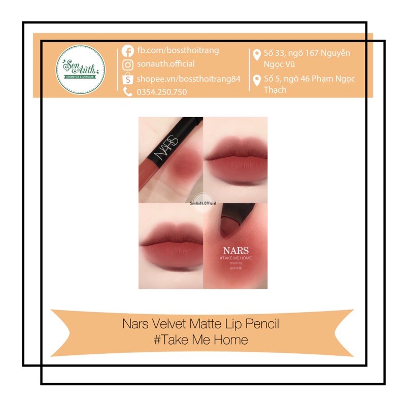Son thỏi Nars Velvet Matte Lip Pencil #Take Me Home