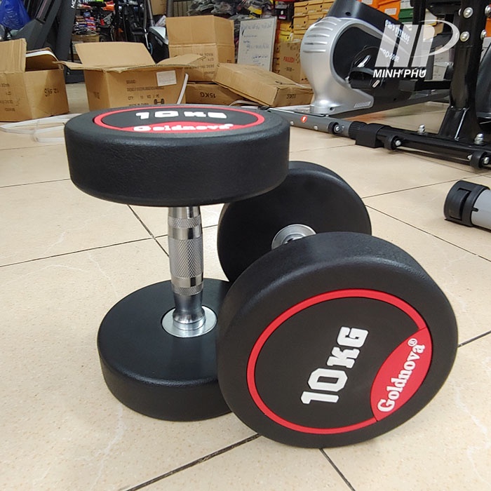 Tạ tay cao cấp Goldnova 10kg ⚡ Dụng cụ tập GYM chuyên nghiệp ⚡ Tạ bọc cao su loại 10kg 1 chiếc