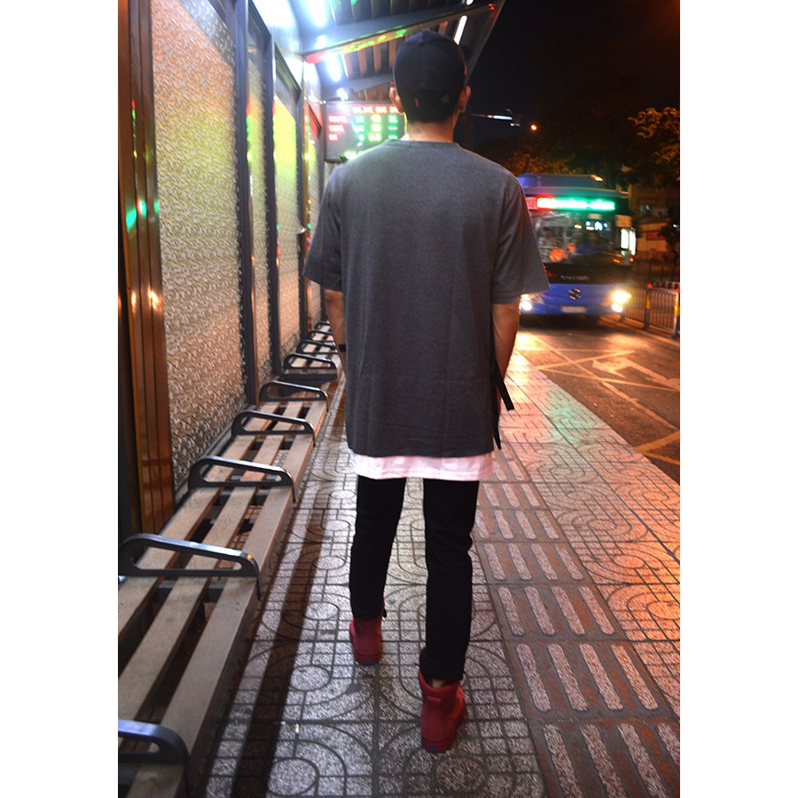 Áo thun LONGTEE VGREY phối trắng Unisex Thesixpack