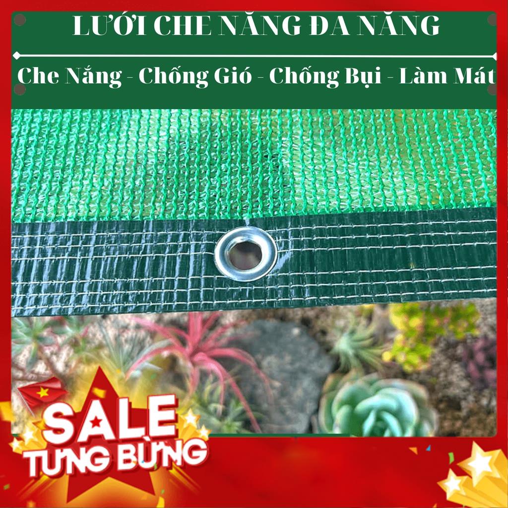 Lưới Che Nắng Nam Việt - Kích Thước 2x4 - Màu Xanh Lá - May Viền Đóng Khoen Sẵn