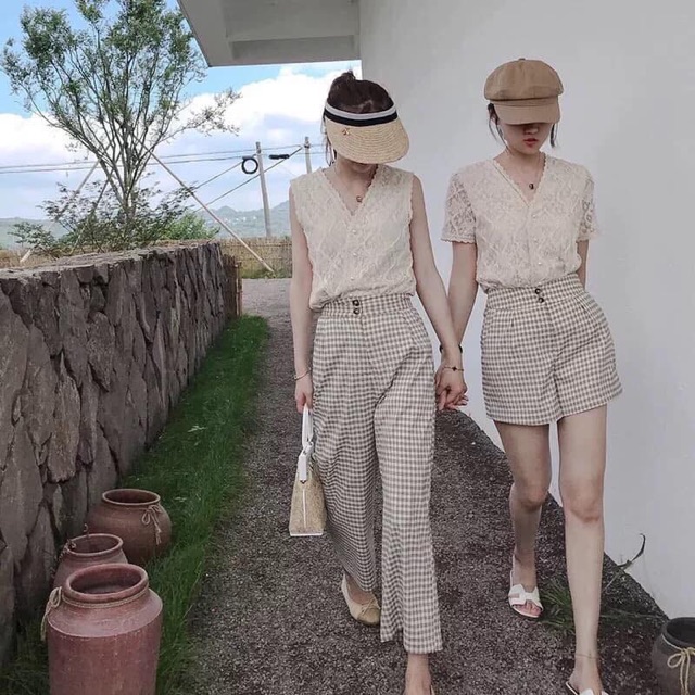 SET ÁO REN QUẦN CARO