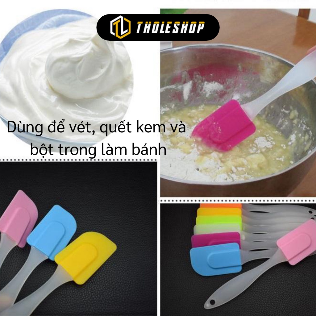 Cây Phết Kem - Phới Dệt Trộn, Vét bột Bằng Silicon, Xẻng Khuấy Phết Kem Tiện Dụng 5998