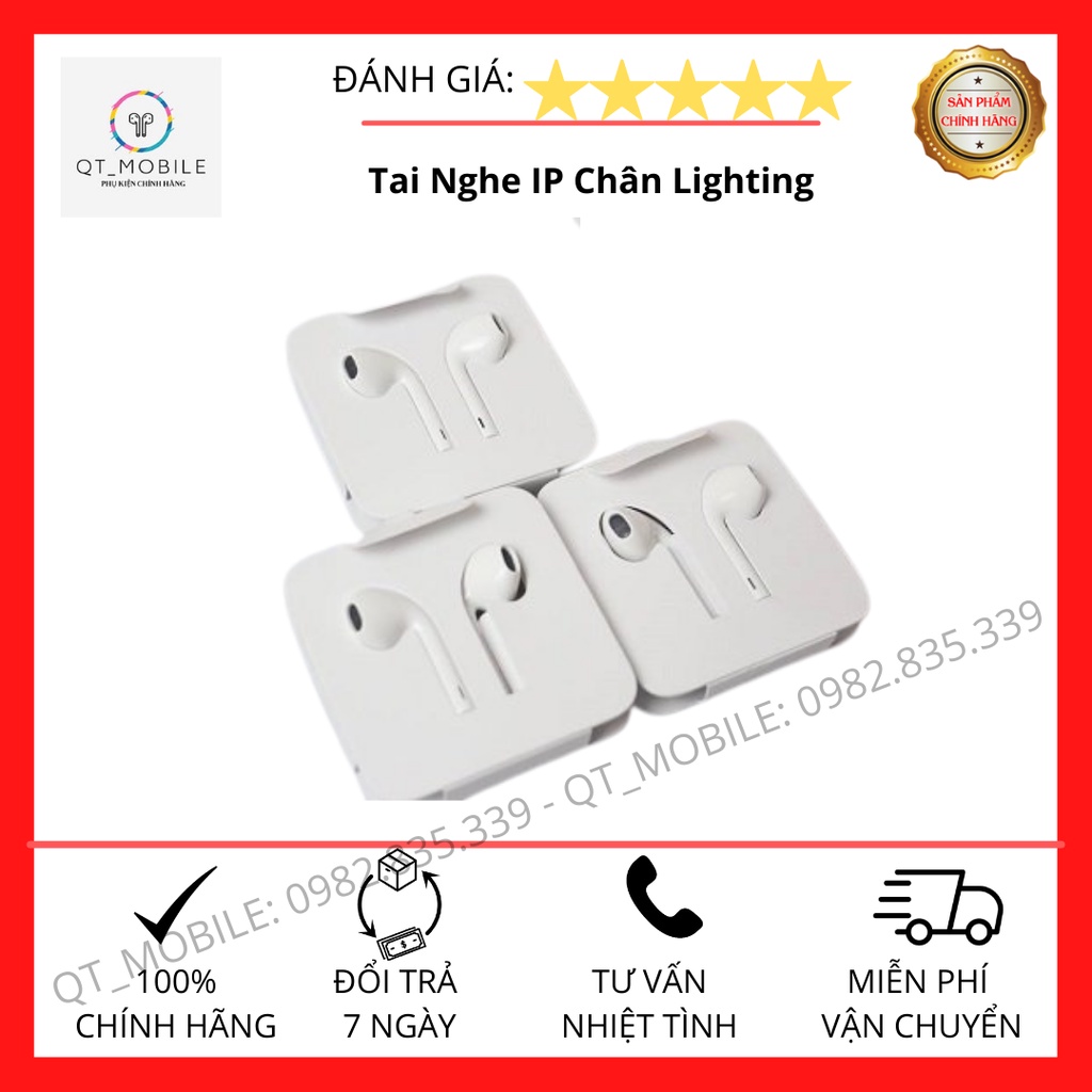 Tai nghe chân lightning cho các dòng iphone ip 5 6 7 8 x 11 12, hỗ trợ mic nghe gọi kết nối bluetooth-Chính hãng