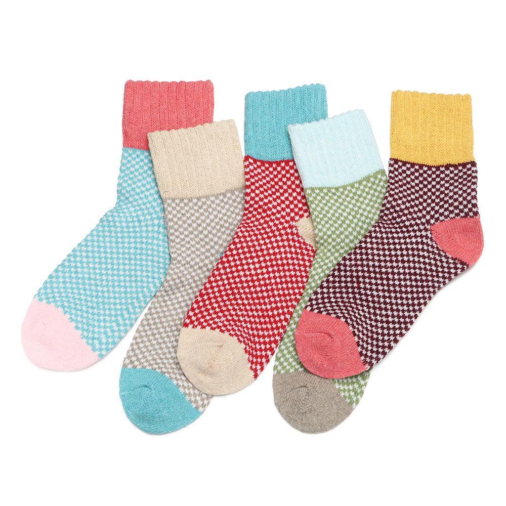 Set 5 Đôi Vớ Dày Giữ Ấm Thoải Mái Thời Trang