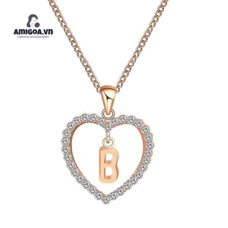 Vòng cổ Mặt 26 Chữ Cái Đính Đá Đơn Giản Thời Trang