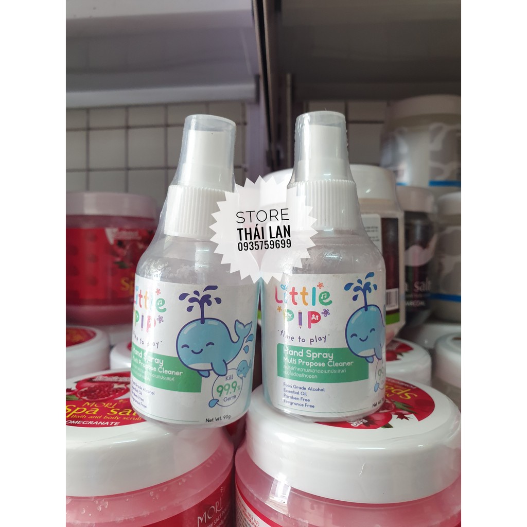 XỊT RỬA TAY KHÔ DIỆT KHUẨN 99,9% CHO BÉ LITTLE PIP HAND SPRAY 90g - Thái Lan