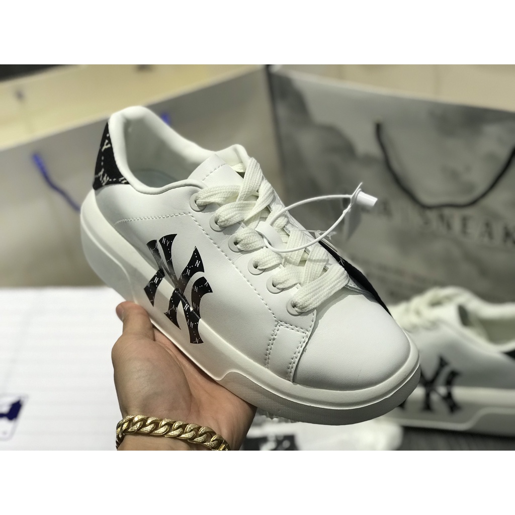 Siêu Phẩm Giày Thể Thao Sneaker M.L.B Classic New York Chữ Đen Siêu Hot Cao Cấp Ảnh Thật + freeship