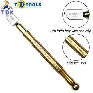 Dao cắt kính, thủy tinh, gương C-Mart tay cầm hợp kim nhôm vàng nhẹ, cứng (Kèm tra dầu)