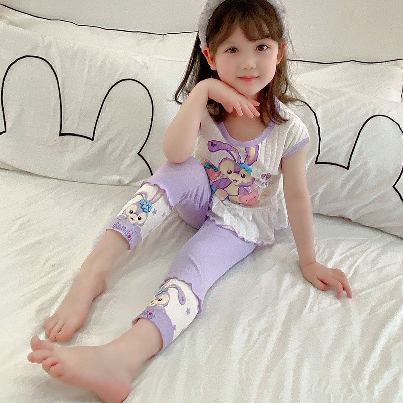 Quần Legging Cotton In Hoạt Hình Dễ Thương Cho Bé Gái