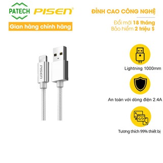 Cáp PISEN Lightning 2.4A Alu 1000mm – (LH-AL19-1000) – Hàng chính hãng