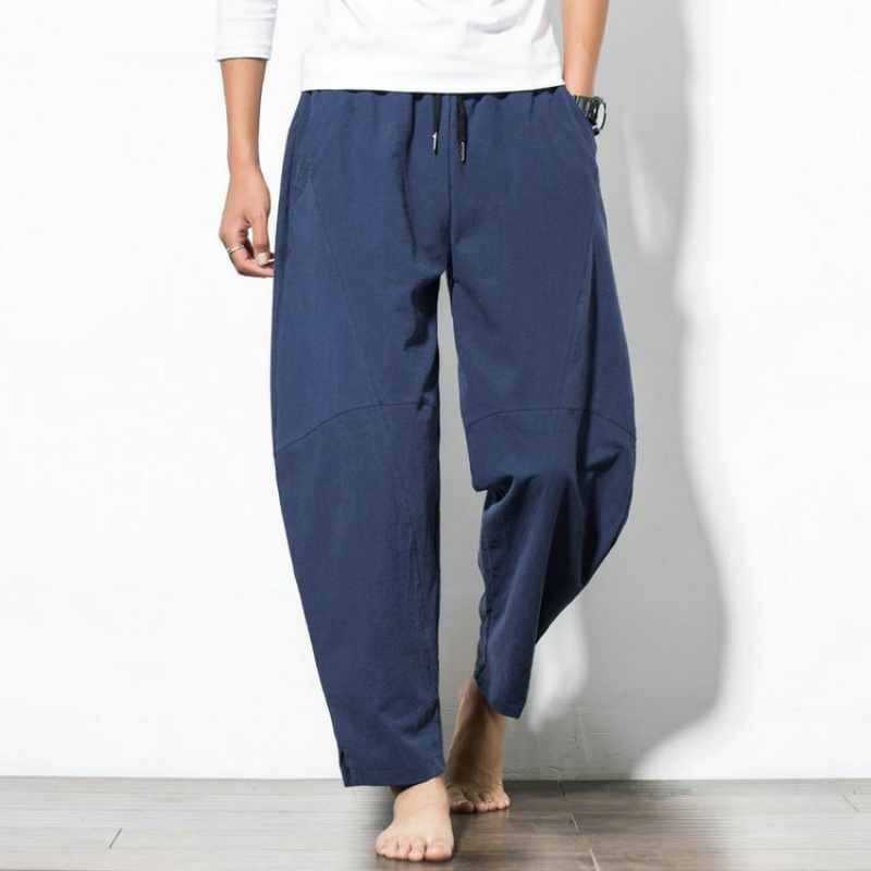 Quần Harem Chất Liệu Cotton Lanh Plus Size Cho Nam