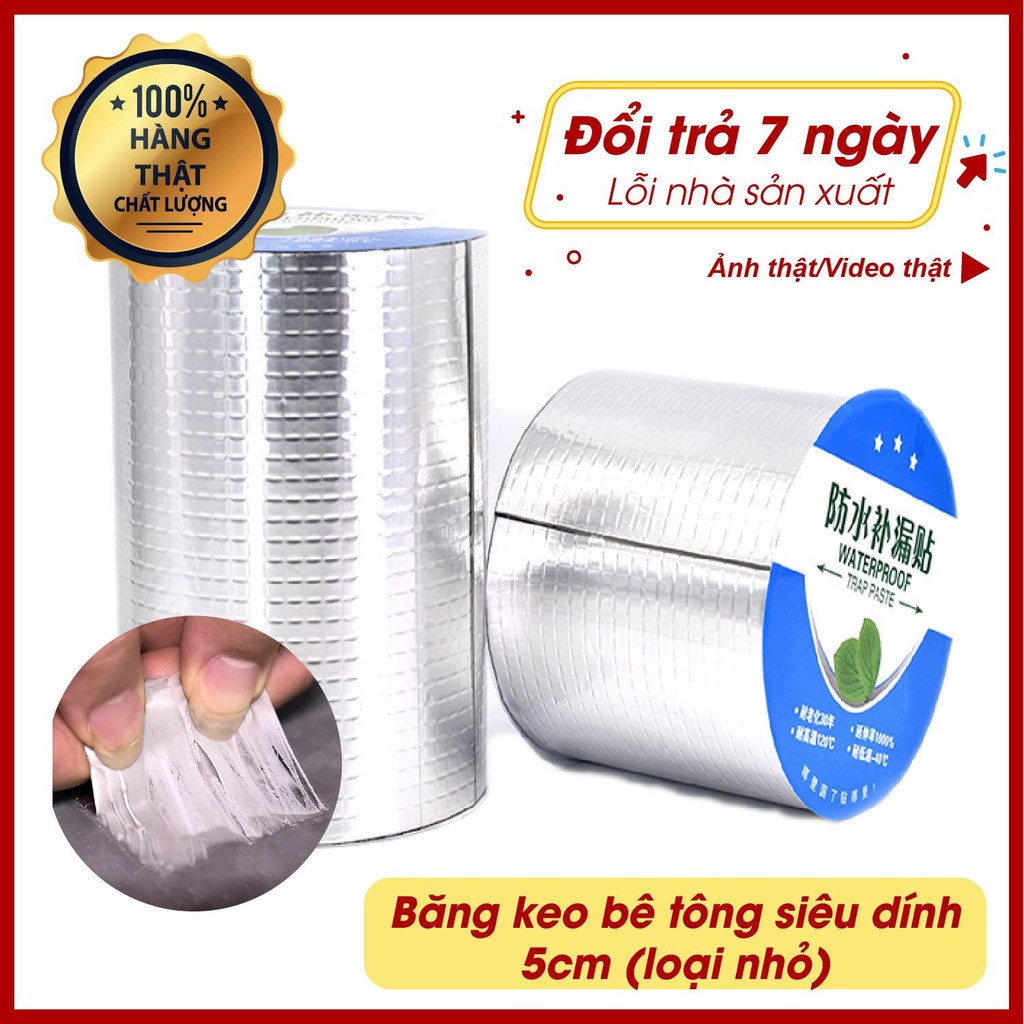 Băng Keo chống thấm đa năng cho tường, trần nhà, mái tôn, ống nước, bể nước, xô chậu, phao bơi, bể bơi