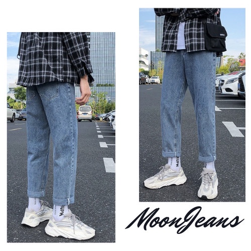 Quần jean bò baggy nam nữ ống suông rộng Unisex hàng Quảng Châu phong cách Hàn Quốc sành điệu style năm 2022