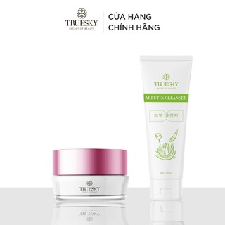 Bộ sản phẩm làm mờ nám da mặt Truesky V01 gồm 1 kem giảm nám da Melasma Cream 15g và một sữa rửa mặt nha đam 60ml