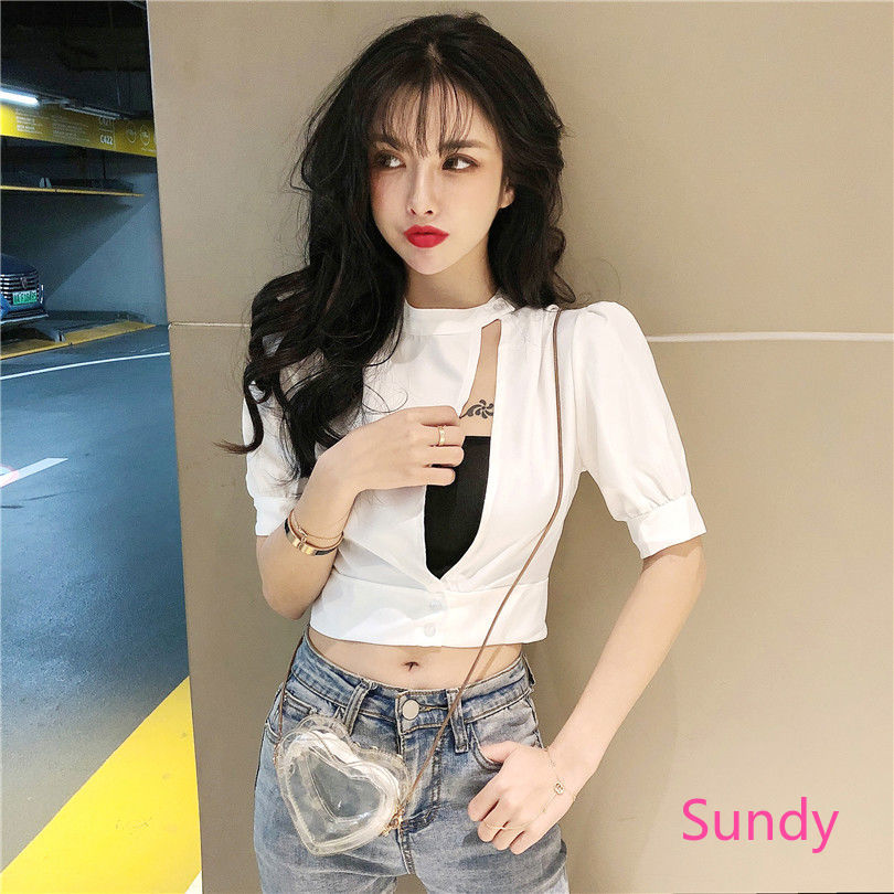 Áo Croptop Ngắn Tay Thời Trang Mùa Hè Trẻ Trung Dành Cho Phái Nữ