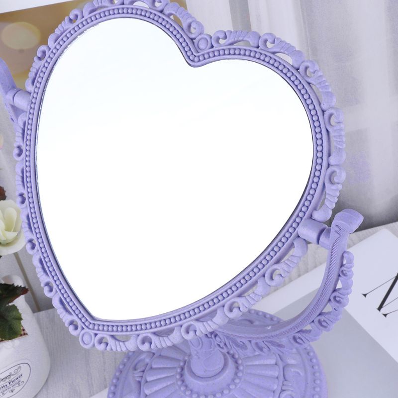 Gương Trang Điểm 2 Tầng Hình Trái Tim Có Giá Đỡ Xoay Được YOUYO