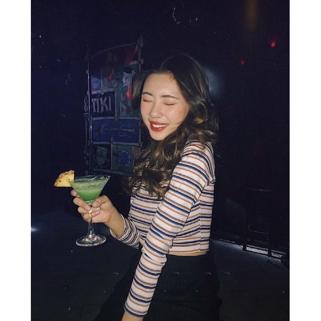 🍒ÁO_CROPTOP_SỌC_TAY_DÀI🥑