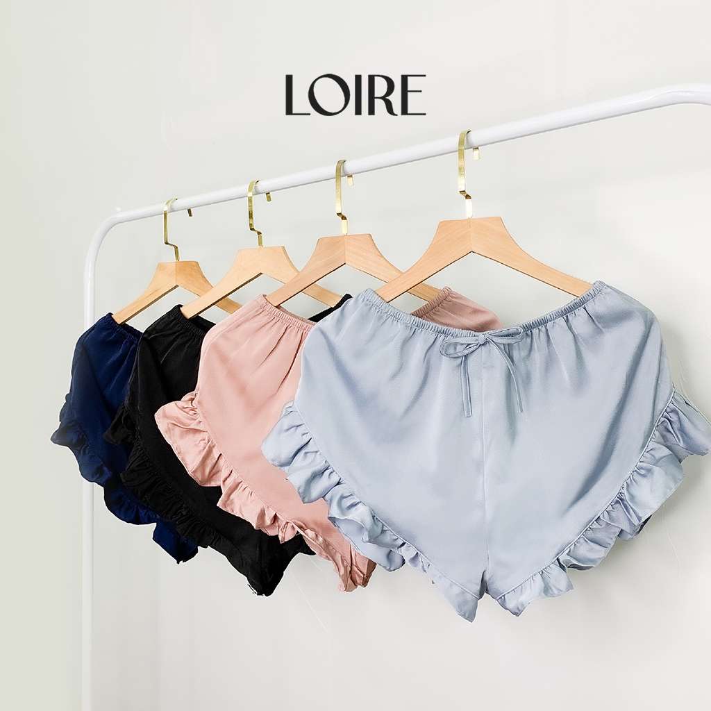 Combo 2 Quần Đùi Lụa Mặc Nhà Nữ Trơn Bèo Loirechic LQD02