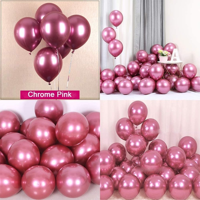 Set 10 Bong Bóng Cao Su Latex Dày Màu Kim Loại