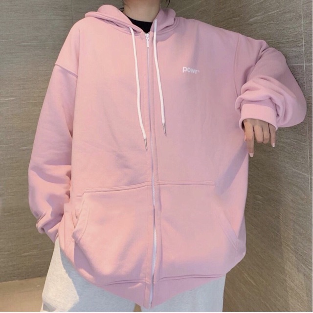 Áo khoác hoodie POWR 5 màu hàng nỉ ngoại mũ 2 lớp dầy dặn